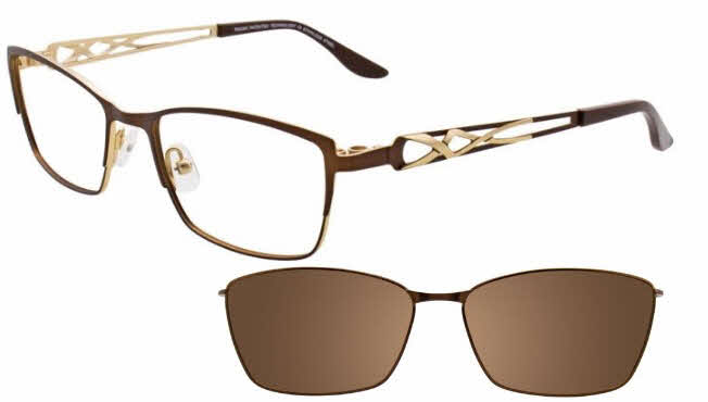  brown clip on lens/matte bronze and shiny gold w