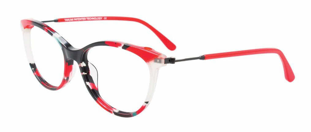  clear lens/red black marbled red crystal with polarized clip on lens