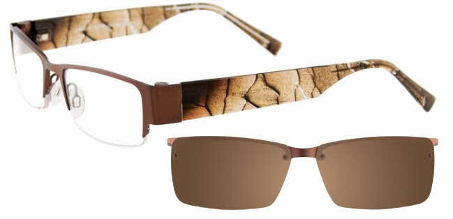  clear lens/satin brown with brown clip