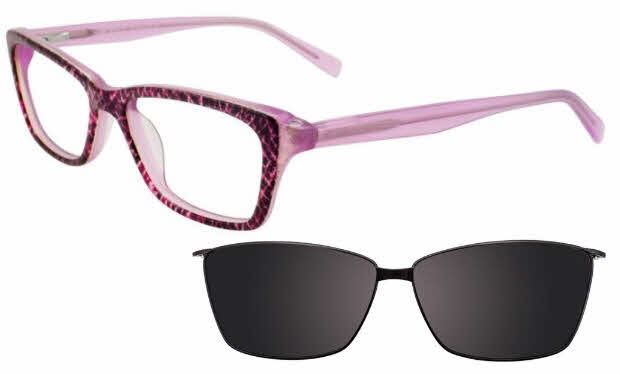  clear lens/lilac gold rose with clip on the lens