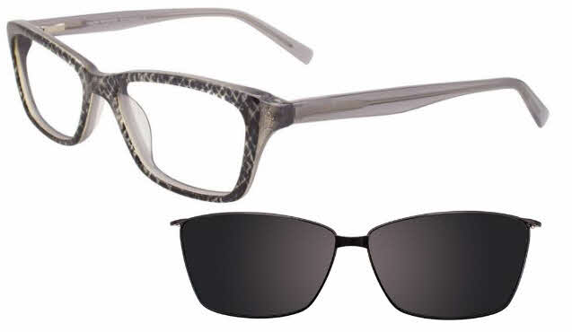  clear lens/black gold grey with clip on lens