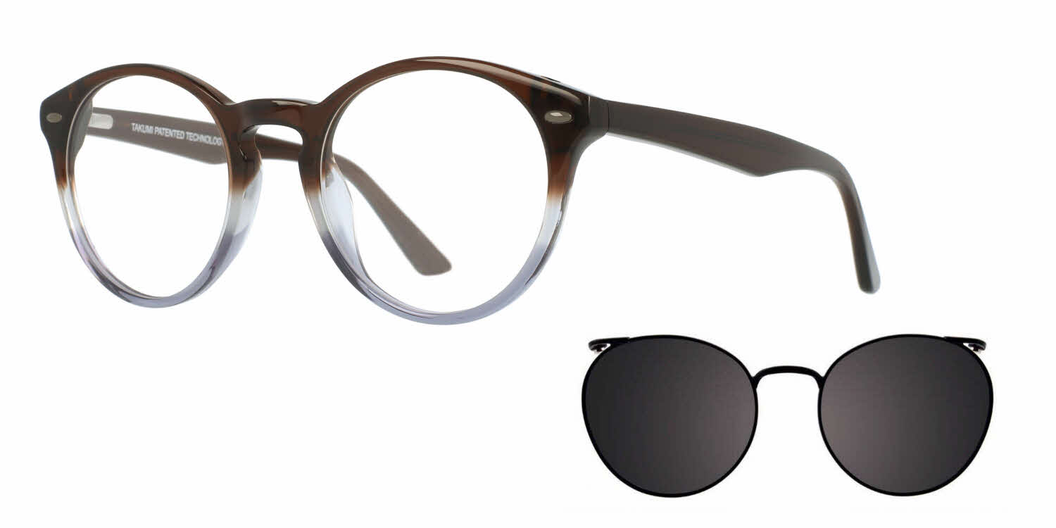  clear lens/dark dark brown crystal with clip on lens