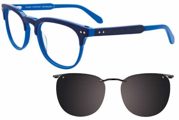  clear lens/dark blue blue with polarized clip on lens