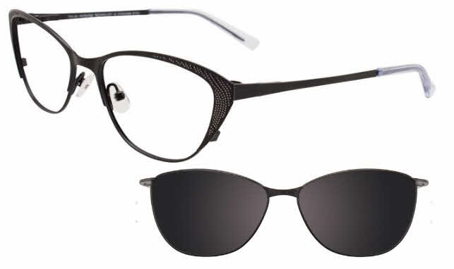  clear lens/satin black silver with clip on lens