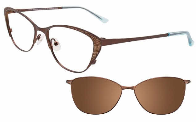  clear lens/satin dark brown gold with polarized clip on lens