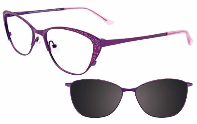  clear lens/satin purple pink with polarized clip on lens