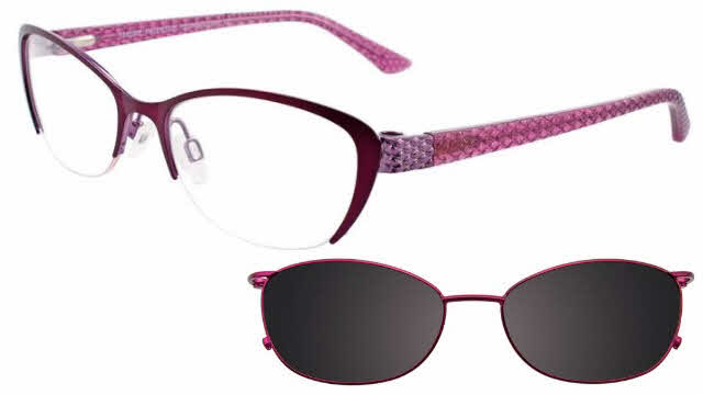  clear lens/satin dark plum with clip on lens