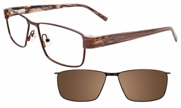  clear lens/satin brown with clip on lens