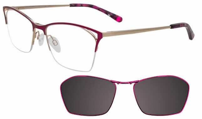  clear lens/satin pink silver with clip on lens