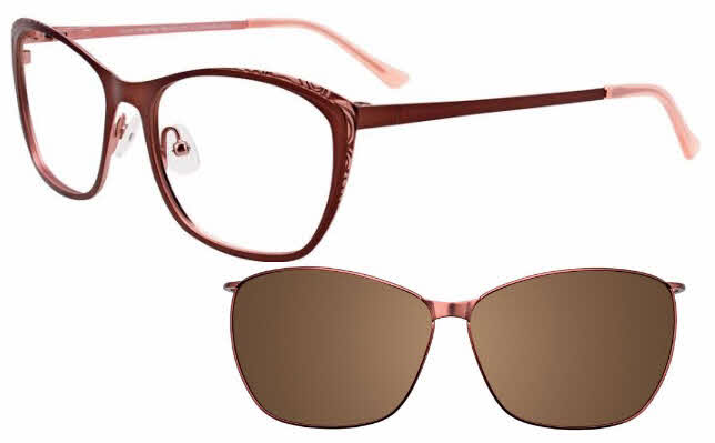  clear lens/satin brown light brown with clip on lens