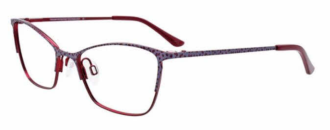  clear lens/satin dark red steel blue with clip on lens