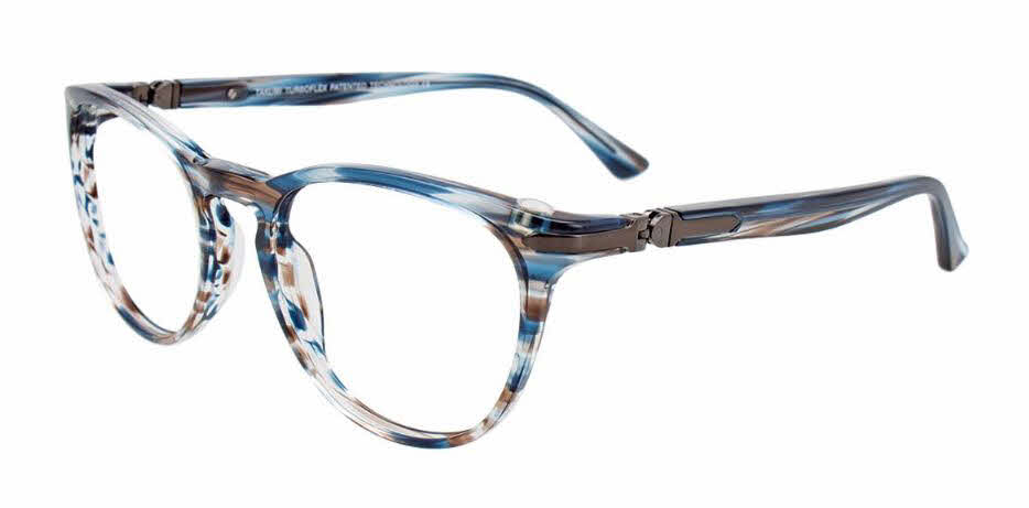  clear lens/blue brown crystal marbled with polarized clip on lens