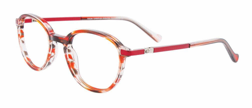  clear lens/red orange crystal marbled