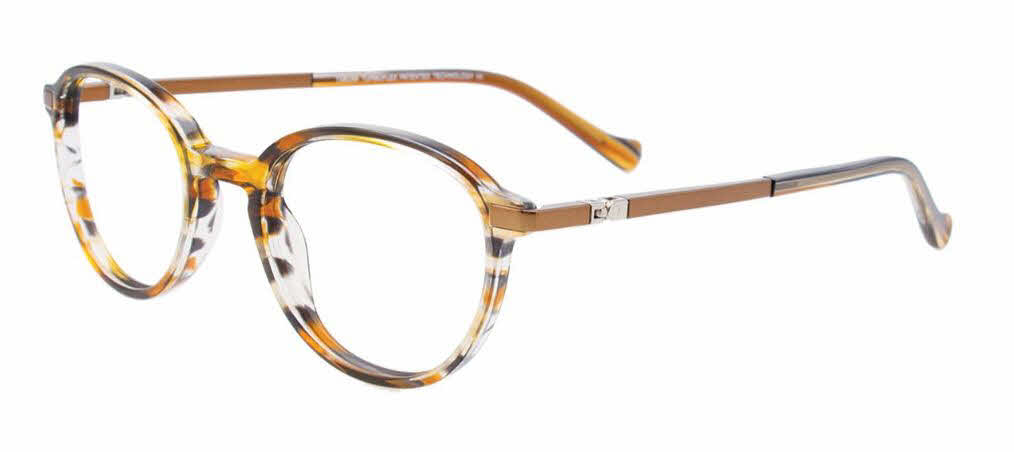  clear lens/brown amber crystal marbled