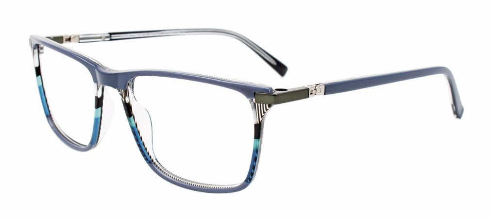  clear lens/greyish blue multicolor lines dark steel with polarized clip on lens
