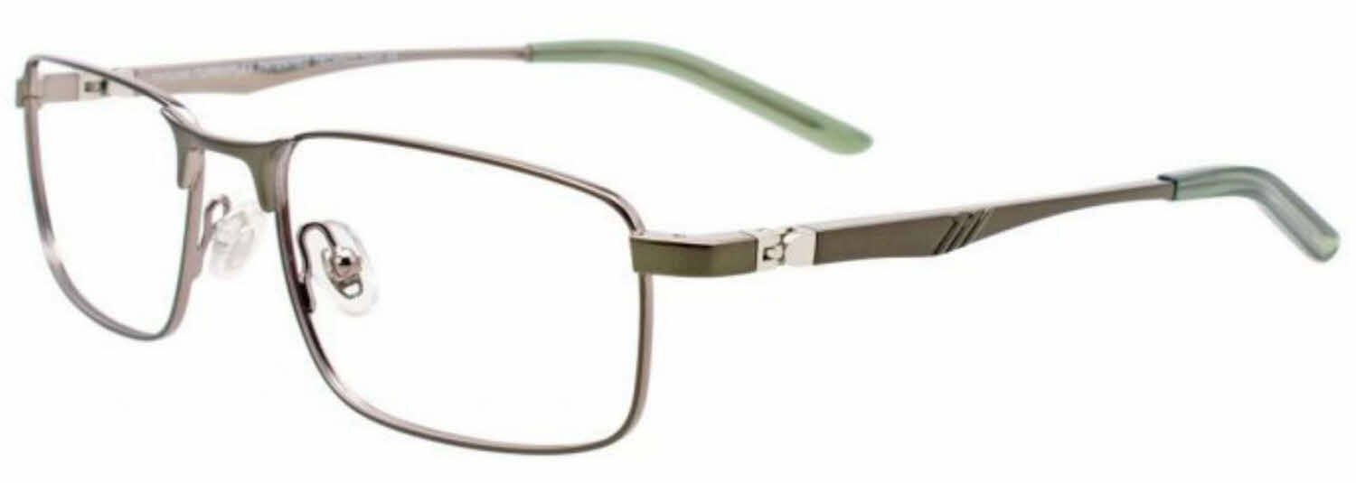 clear lens/satin green shiny silver
