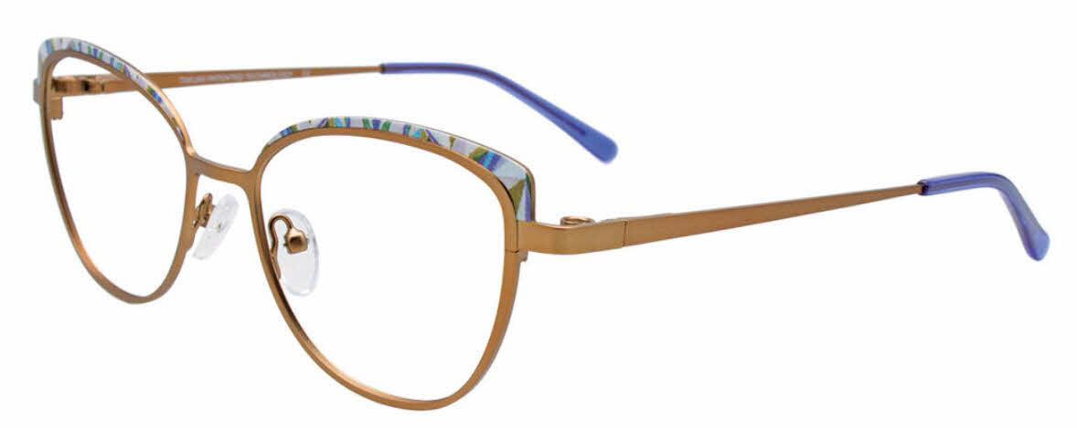  clear lens/gold purple mix patterned browline