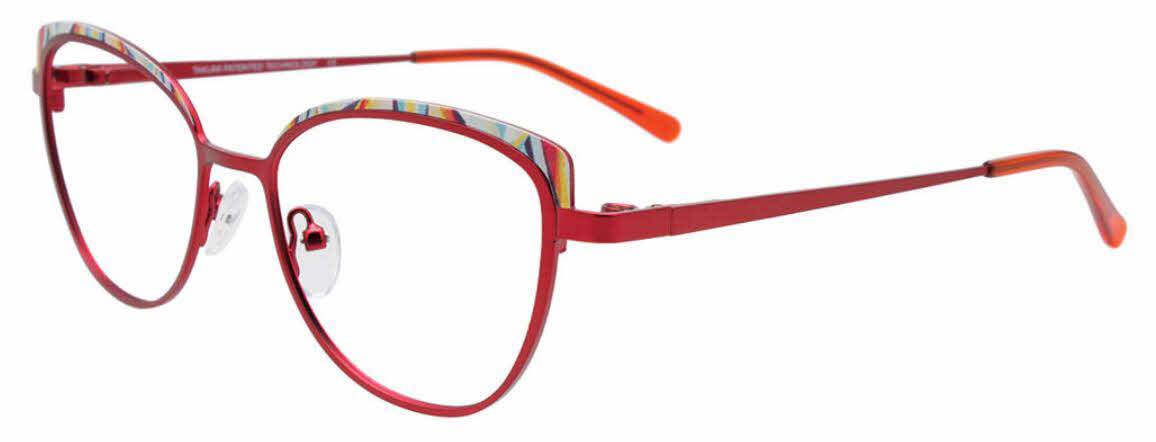 clear lens/red red mix patterned browline