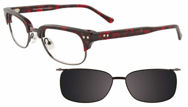  clip/clear red dark grey w