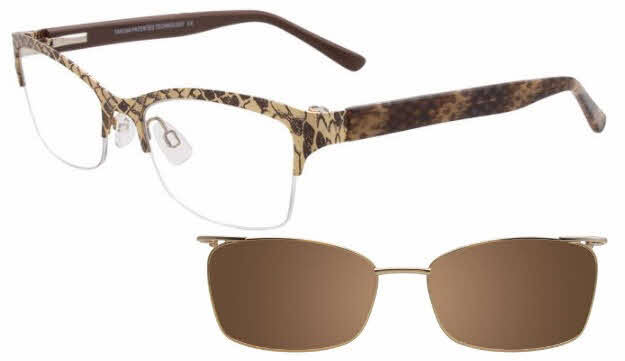  brown clip on lens/light gold and dark brown