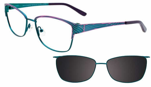  clear lens/satin teal purple with clip