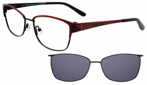  clear lens/satin black red with grey clip
