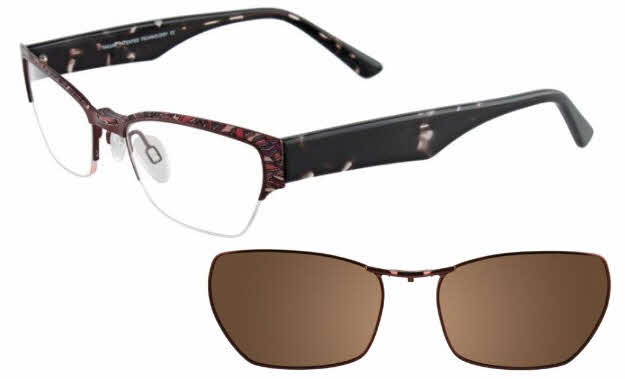  clear lens/brown red with clip on lenses