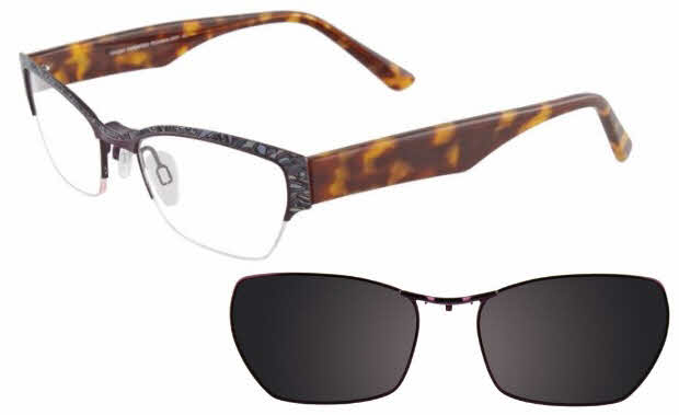  clear lens/dark purple grey with clip on lens