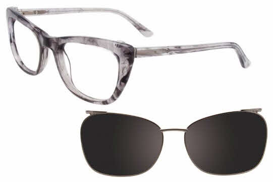  clear lens/marbled black crystal with polarized clip on lens