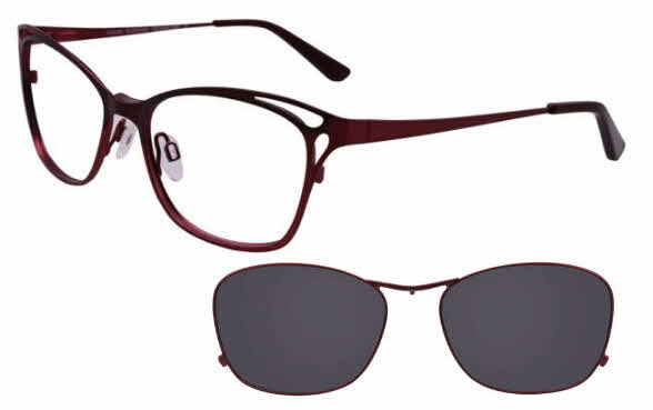  polarized clip on lens/satin burgundy dark pink w