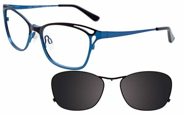  clear lens/satin black blue with polarized clip on lens