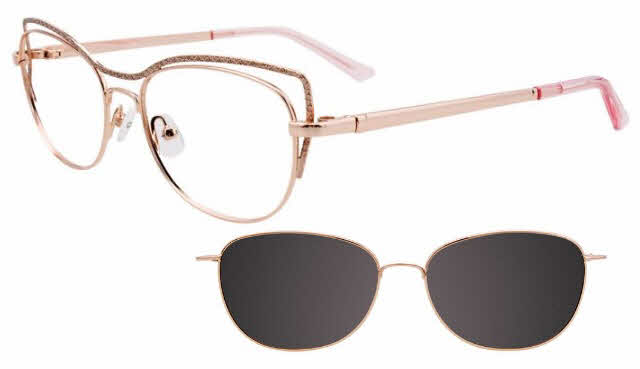  clear lens/shiny rose gold with clip on lens