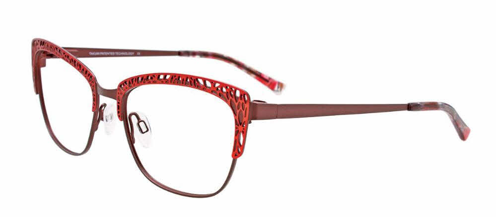  clear lens/matte dark brown satin red with polarized clip on lens
