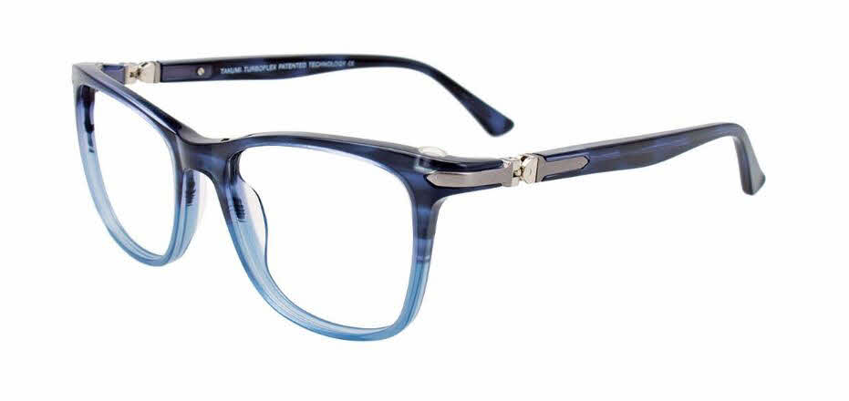  clear lens/dark blue marbled crystal blue with polarized clip on lens