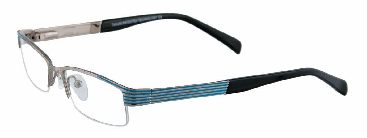  clear lens/shiny silver and light blue
