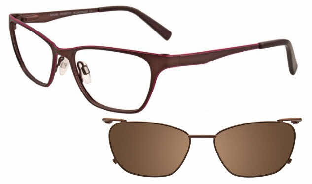  clear lens/satin brown and pink with brown clip