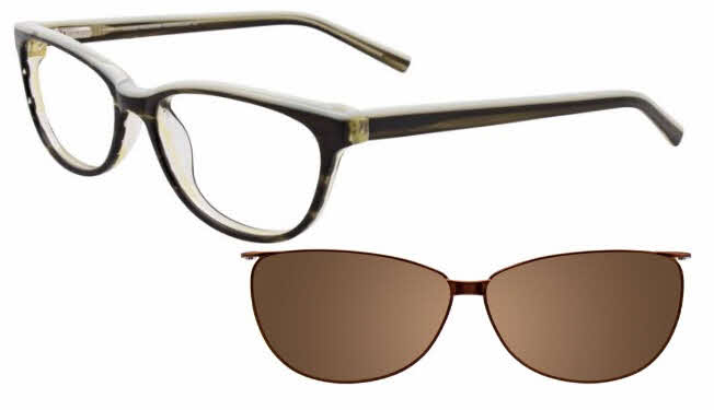  clear lens/marbled brown and cream with brown clip
