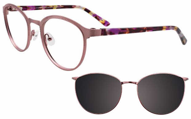  clear lens/satin light pink with clip on lens