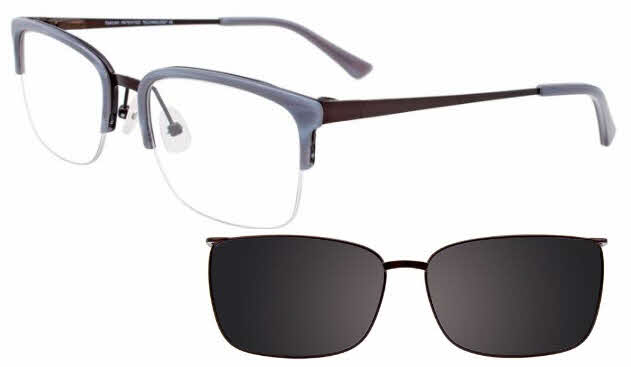  clear lens/satin dark grey marbled grey with clip on lens