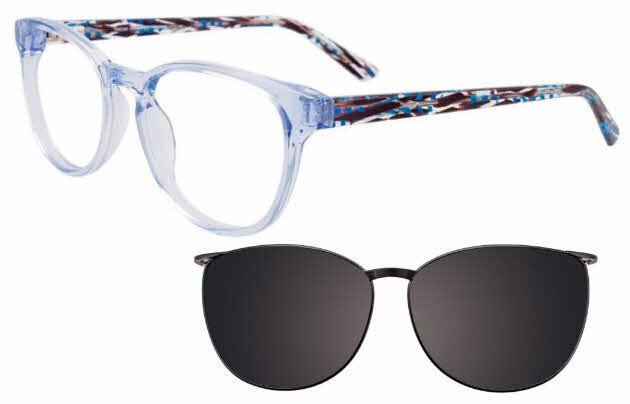  clear lens/light blue crystal with clip on lens