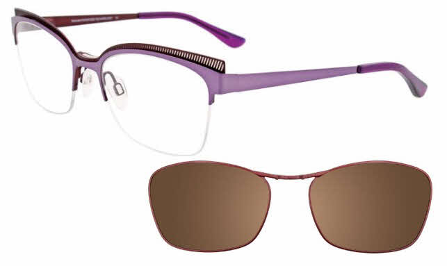  clear lens/satin purple maroon with clip on lens