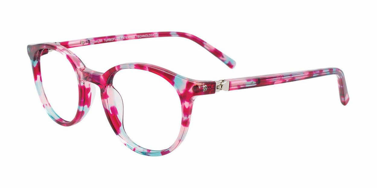  clear lens/dark pink and turquoise demi
