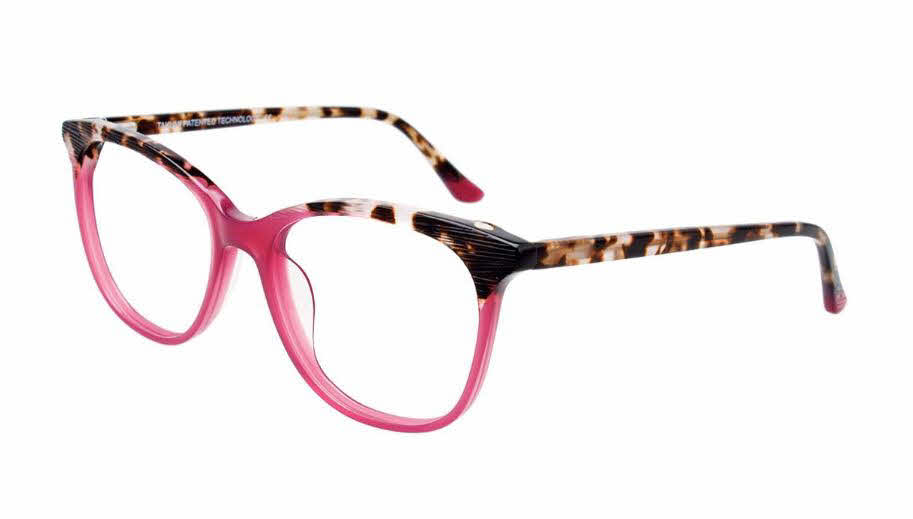  clear lens/pink demi brown with polarized clip on lens