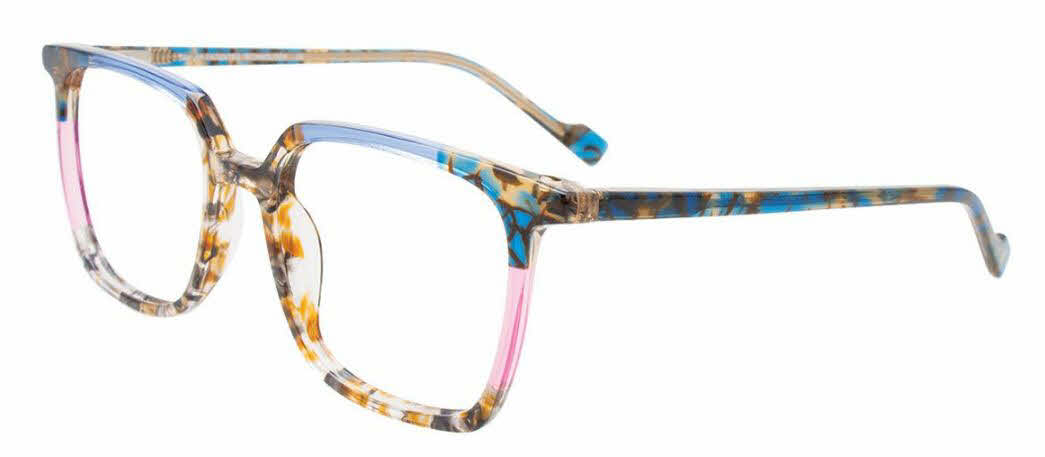  clear lens/grey brown marble and blue pink transp clip