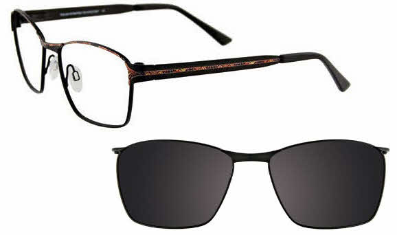  clear lens/satin black and brown with grey clip