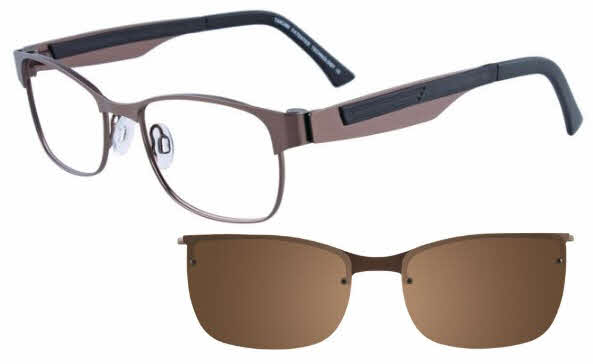  clear lens/satin brown with brown clip