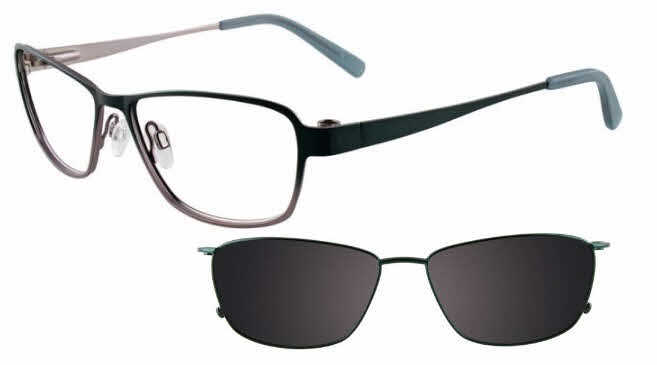 clear lens/satin dark teal and silver with clip