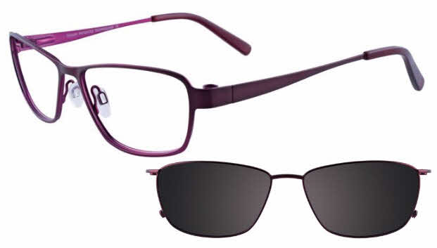  clear lens/satin eggplant and fuschia with clip