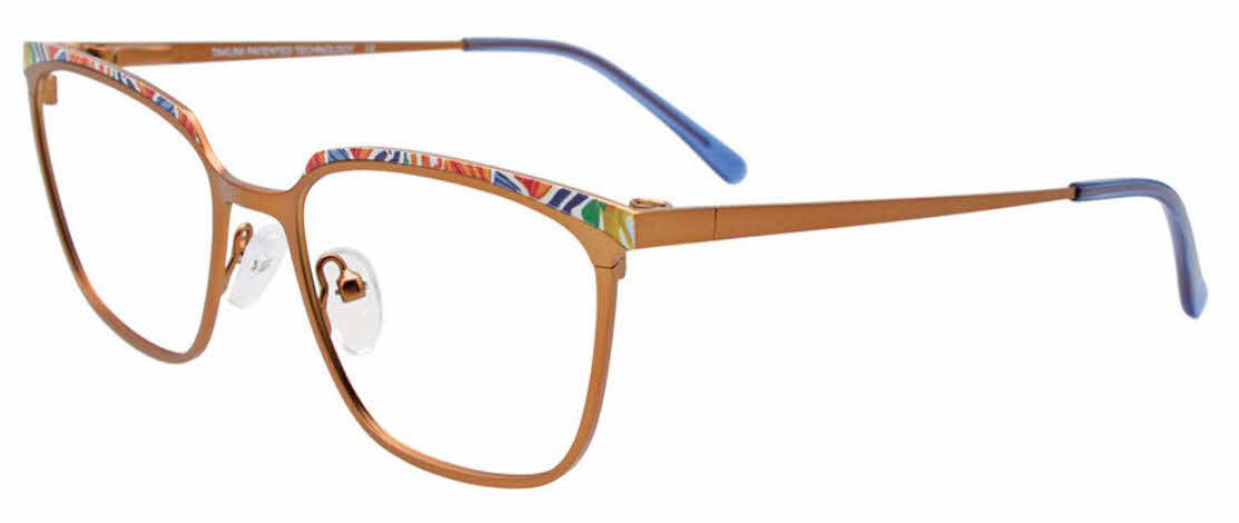  clear lens/copper mix patterned browline