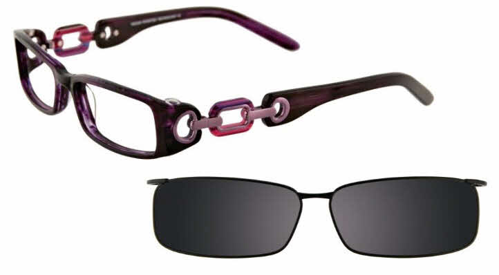 clear lens/violet and marble pink with clip